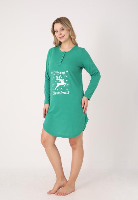 Camasa de noapte Craciun,Imprimeu Ren,En-gros